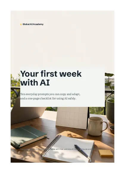 Guide cover: Your first week with AI